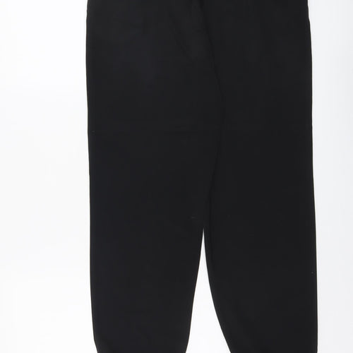 Papaya Womens Black Polyester Trousers Size 8 L28 in Regular Drawstring