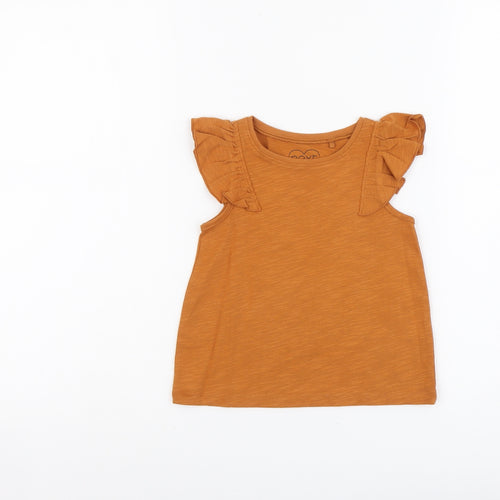 NEXT Girls Brown Cotton Basic Tank Size 2 Years Round Neck Pullover