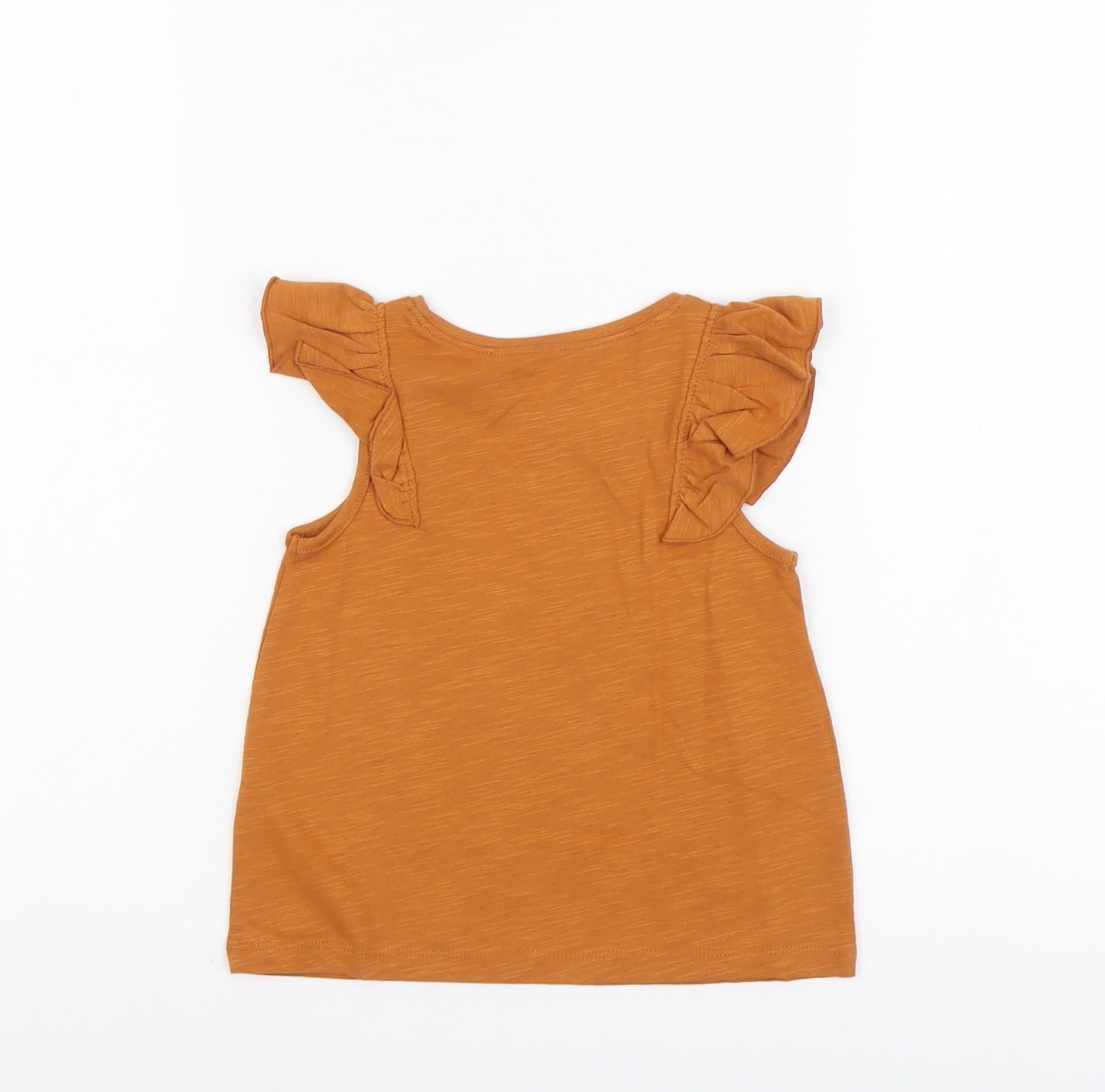 NEXT Girls Brown Cotton Basic Tank Size 2 Years Round Neck Pullover