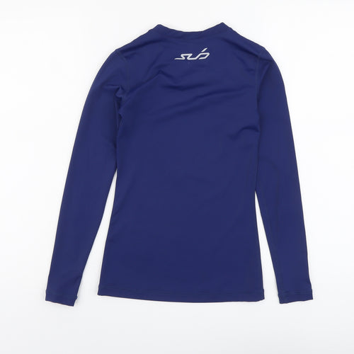 SVD Womens Blue Nylon Pullover T-Shirt Size XS V-Neck Pullover