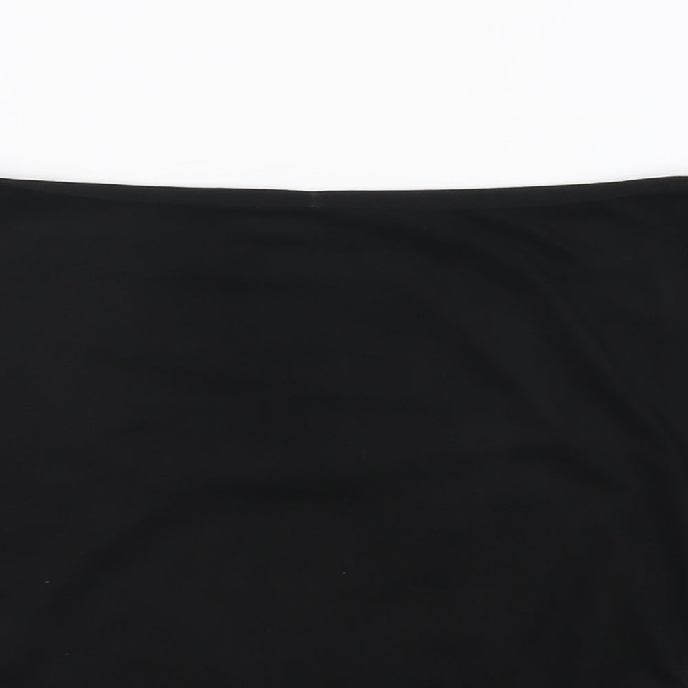 Boohoo Womens Black Floral Polyester A-Line Skirt Size 10 Zip