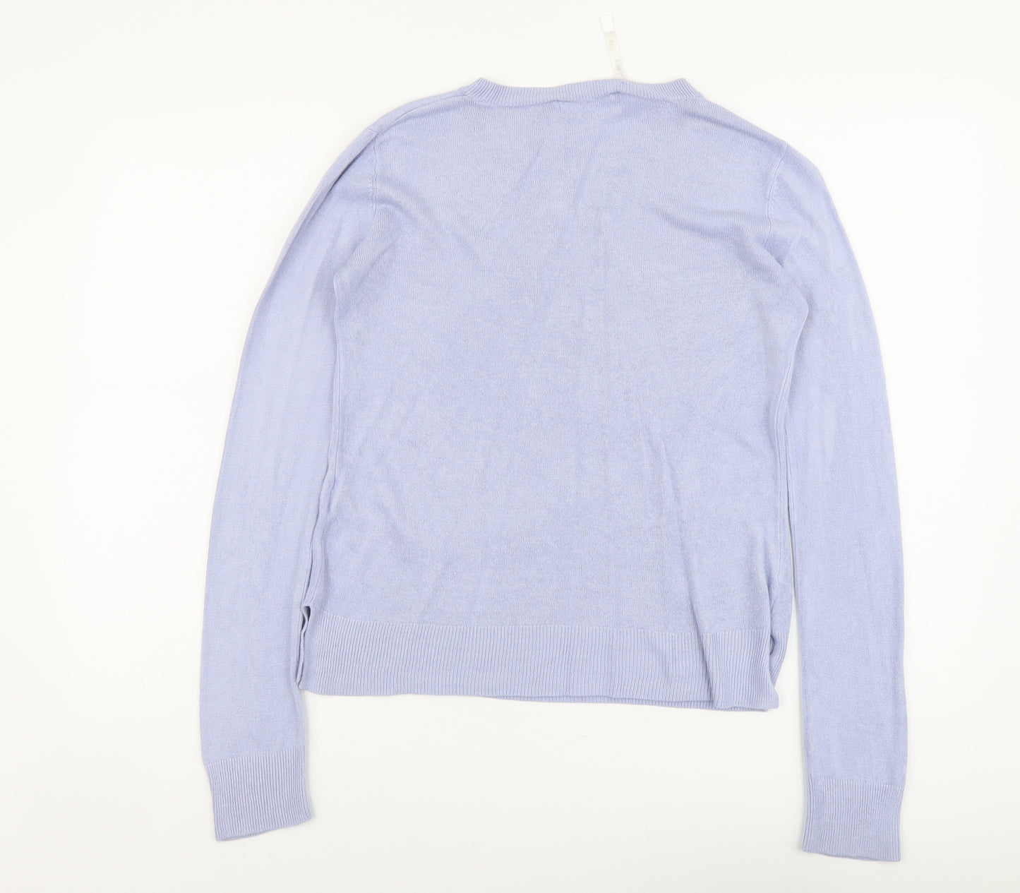 Marks and Spencer Womens Blue Round Neck Acrylic Pullover Jumper Size 10