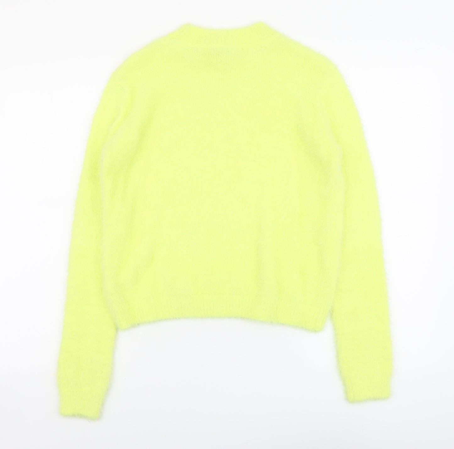 Primark Girls Yellow Round Neck Nylon Pullover Jumper Size 13-14 Years Pullover