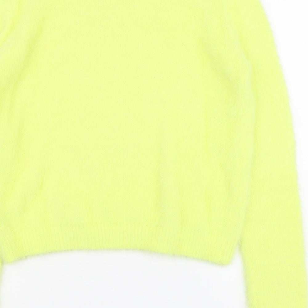 Primark Girls Yellow Round Neck Nylon Pullover Jumper Size 13-14 Years Pullover