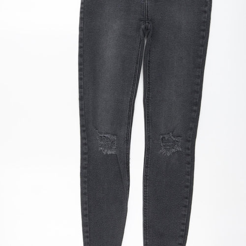 New Look Womens Grey Cotton Skinny Jeans Size 8 L27 in Regular Button