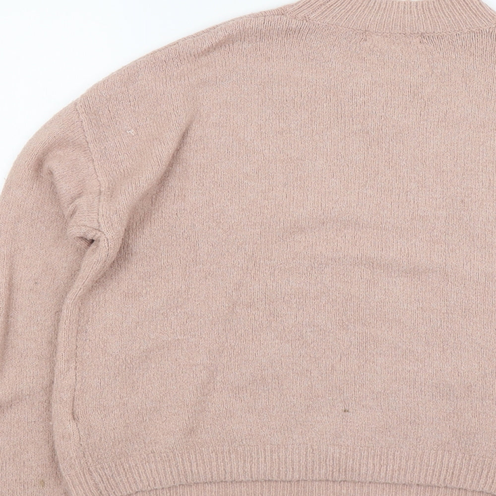 H&M Girls Pink Round Neck Acrylic Pullover Jumper Size 10-11 Years Pullover