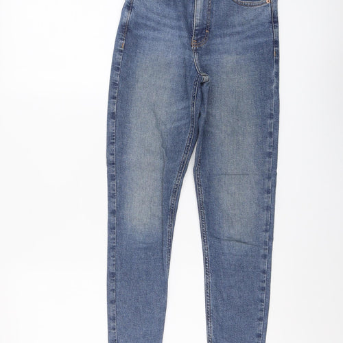 Topshop Womens Blue Cotton Skinny Jeans Size 24 in L27 in Regular Button