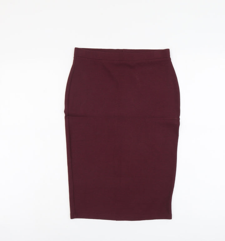 F&F Womens Red Viscose Bandage Skirt Size 8