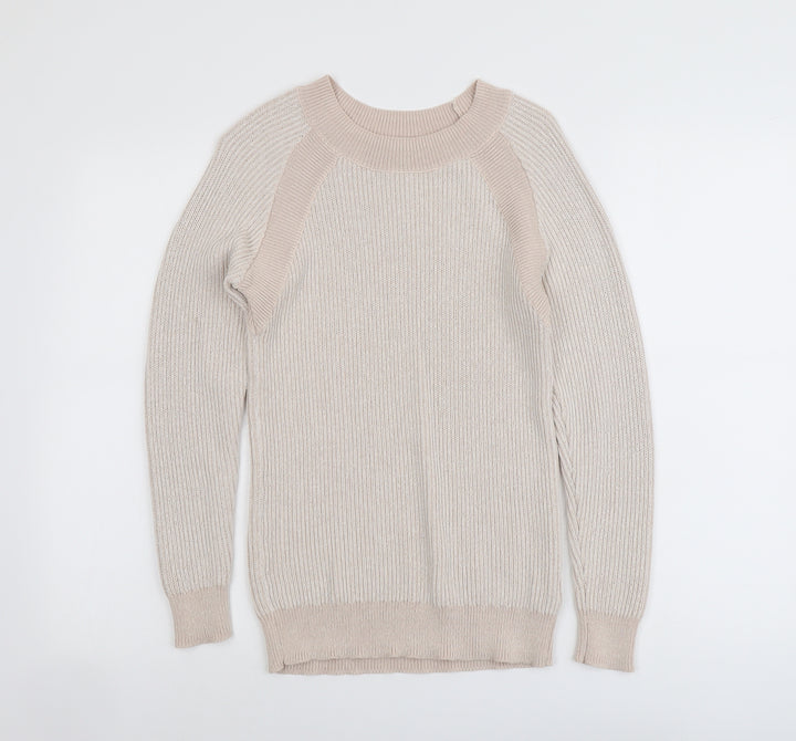 Principles Womens Pink Boat Neck Nylon Pullover Jumper Size 8