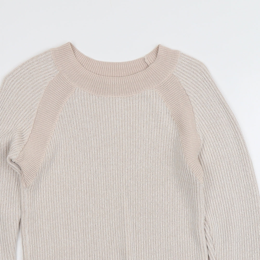 Principles Womens Pink Boat Neck Nylon Pullover Jumper Size 8