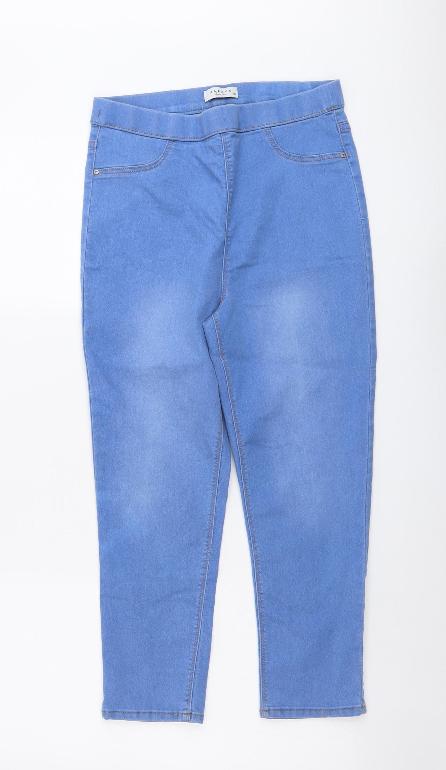 Papaya Womens Blue Cotton Jegging Jeans Size 10 L21 in Regular