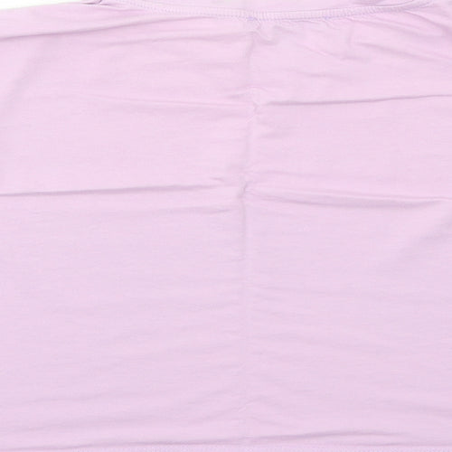 Primark Womens Purple Cotton Cropped T-Shirt Size M Round Neck