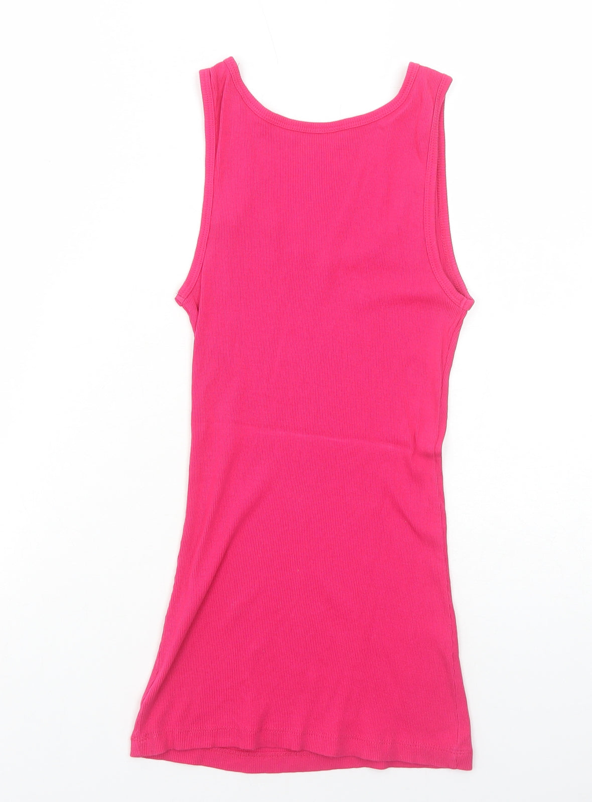 Peacocks Womens Pink Viscose Basic Tank Size 10 Round Neck