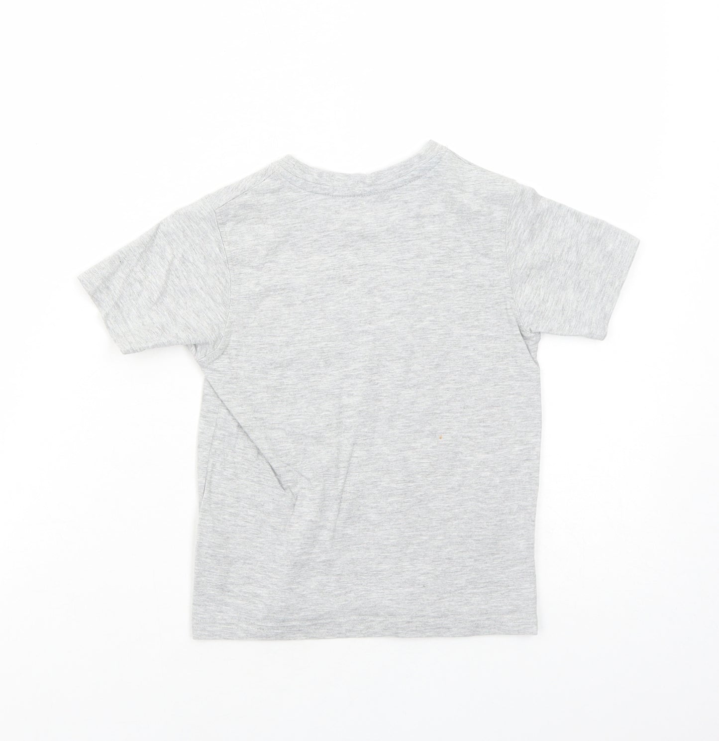 George Boys Grey Cotton Basic T-Shirt Size 3-4 Years Round Neck Pullover