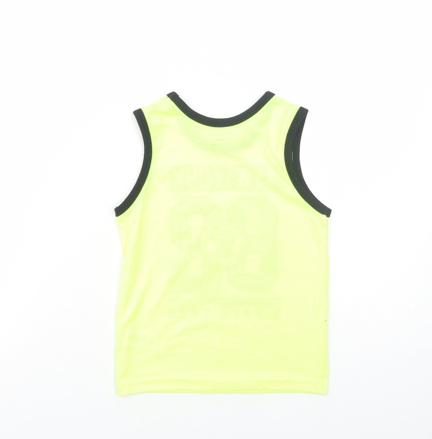 Primark Boys Yellow Cotton Basic Tank Size 4-5 Years Round Neck Pullover - New York Basketball
