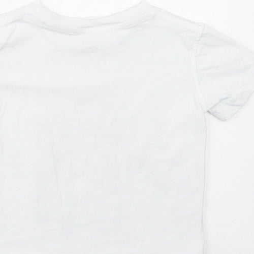 John Lewis Girls White Cotton Basic T-Shirt Size 2 Years Round Neck Pullover - Give A Little Love