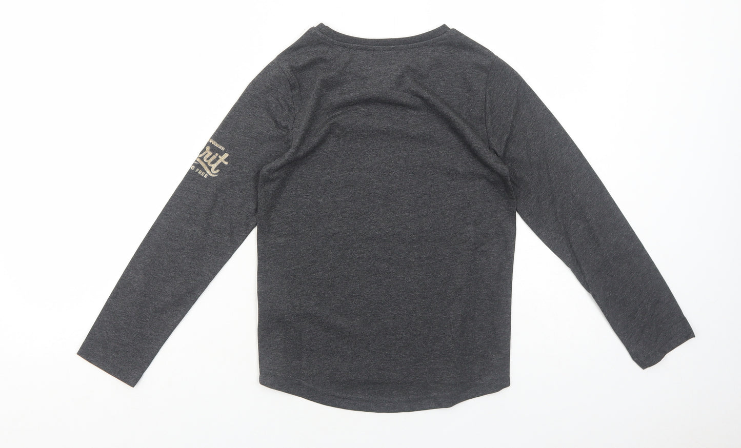 Character.Com Girls Grey Cotton Basic T-Shirt Size 8 Years Round Neck Pullover - Run Wild