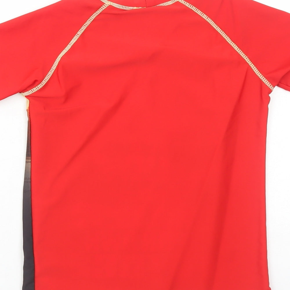 Character.Com Boys Red Polyester Basic T-Shirt Size 10 Years Round Neck Pullover - Lego
