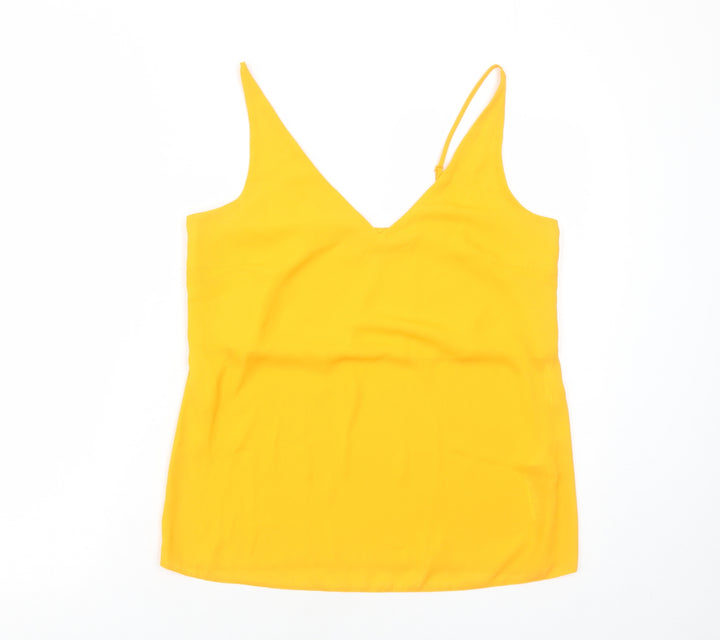 Dorothy Perkins Womens Orange Polyester Basic Tank Size 10 V-Neck