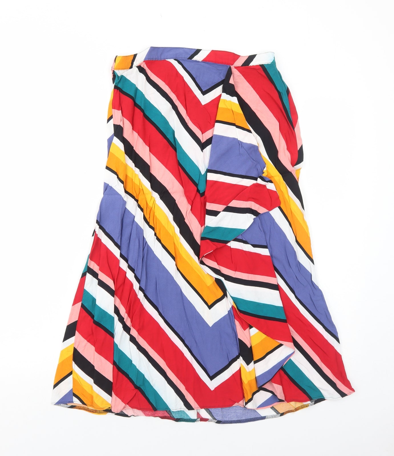 Papaya Womens Multicoloured Striped Viscose Swing Skirt Size 12