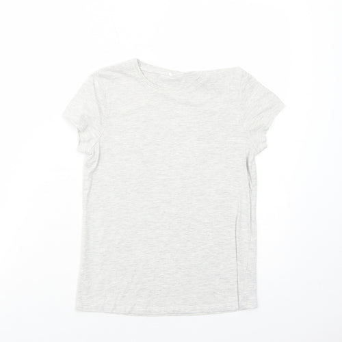 George Girls Grey Cotton Basic T-Shirt Size 10-11 Years Round Neck Pullover