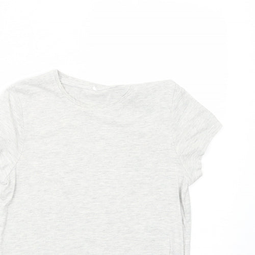 George Girls Grey Cotton Basic T-Shirt Size 10-11 Years Round Neck Pullover