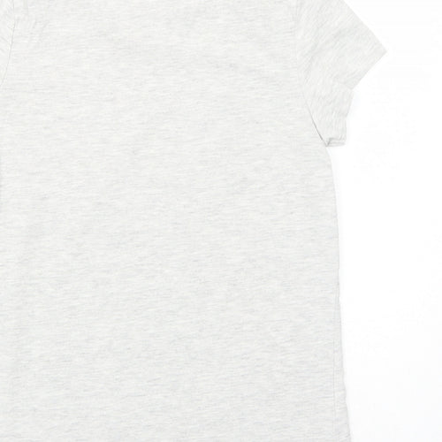 George Girls Grey Cotton Basic T-Shirt Size 10-11 Years Round Neck Pullover