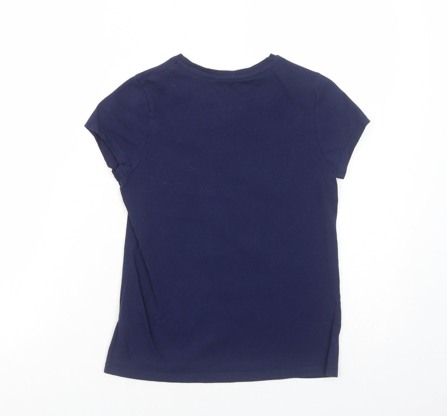 George Girls Blue Cotton Basic T-Shirt Size 11-12 Years Round Neck Pullover - Lovely Kind Smart Strong