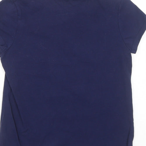 George Girls Blue Cotton Basic T-Shirt Size 11-12 Years Round Neck Pullover - Lovely Kind Smart Strong
