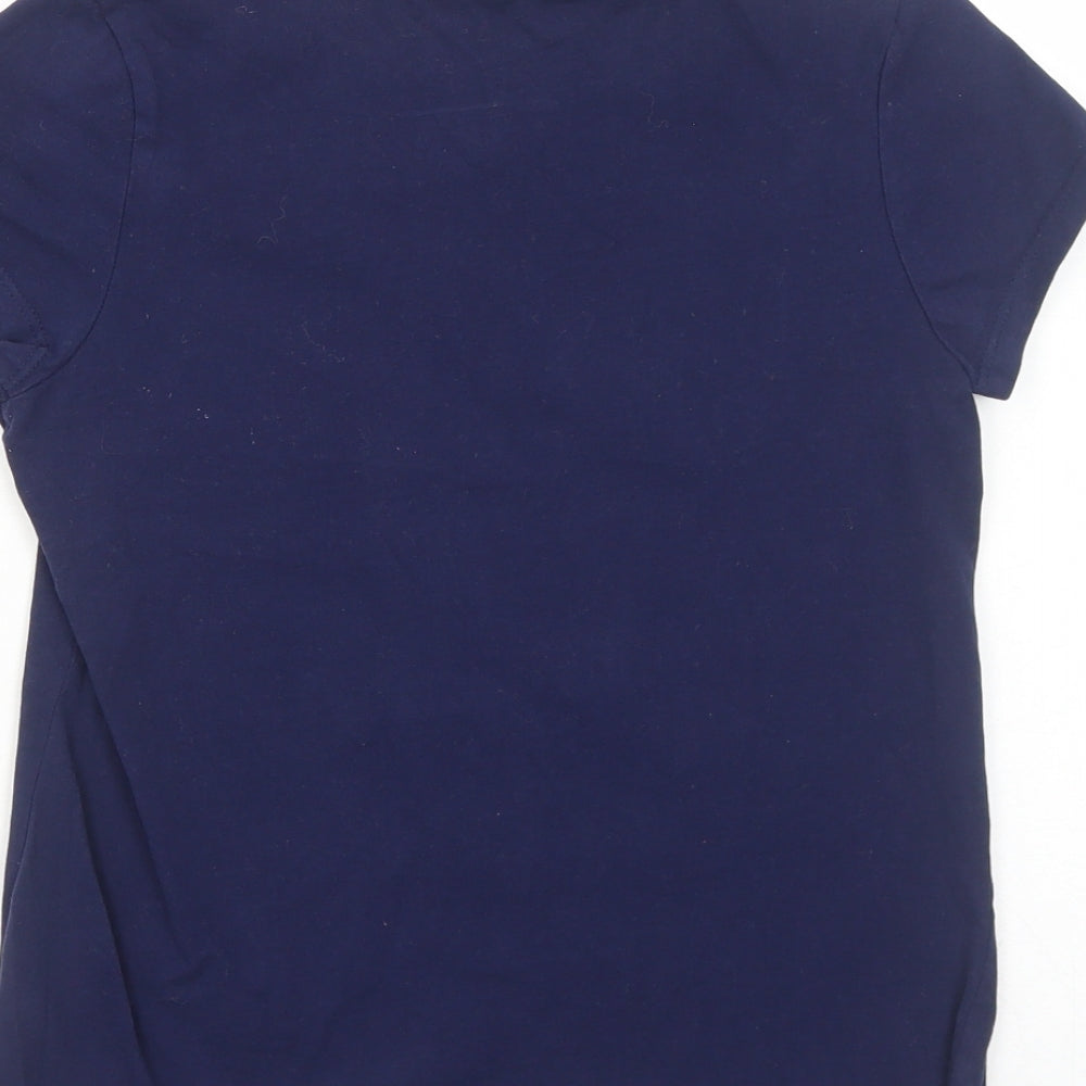 George Girls Blue Cotton Basic T-Shirt Size 11-12 Years Round Neck Pullover - Lovely Kind Smart Strong
