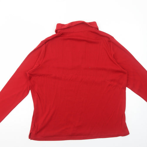 Bonmarché Womens Red Polyester Basic Polo Size XL Collared