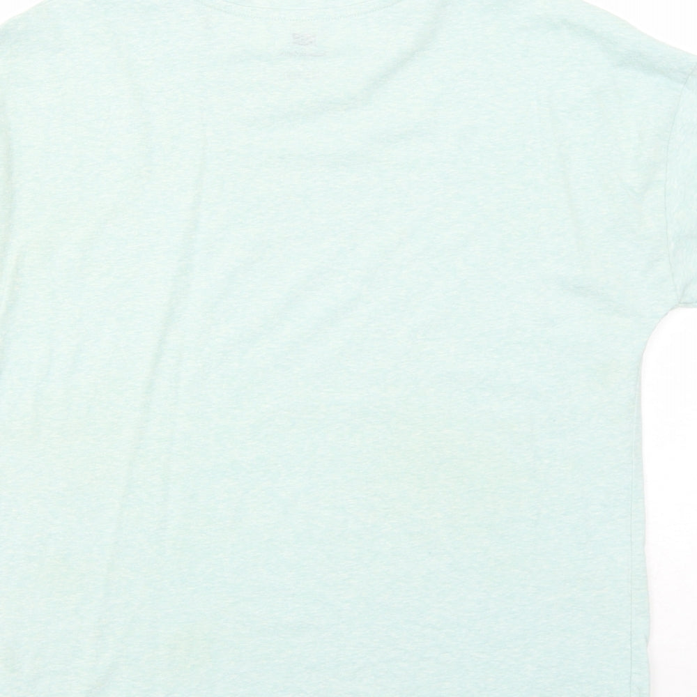 F&F Womens Green Cotton Basic T-Shirt Size 8 Round Neck