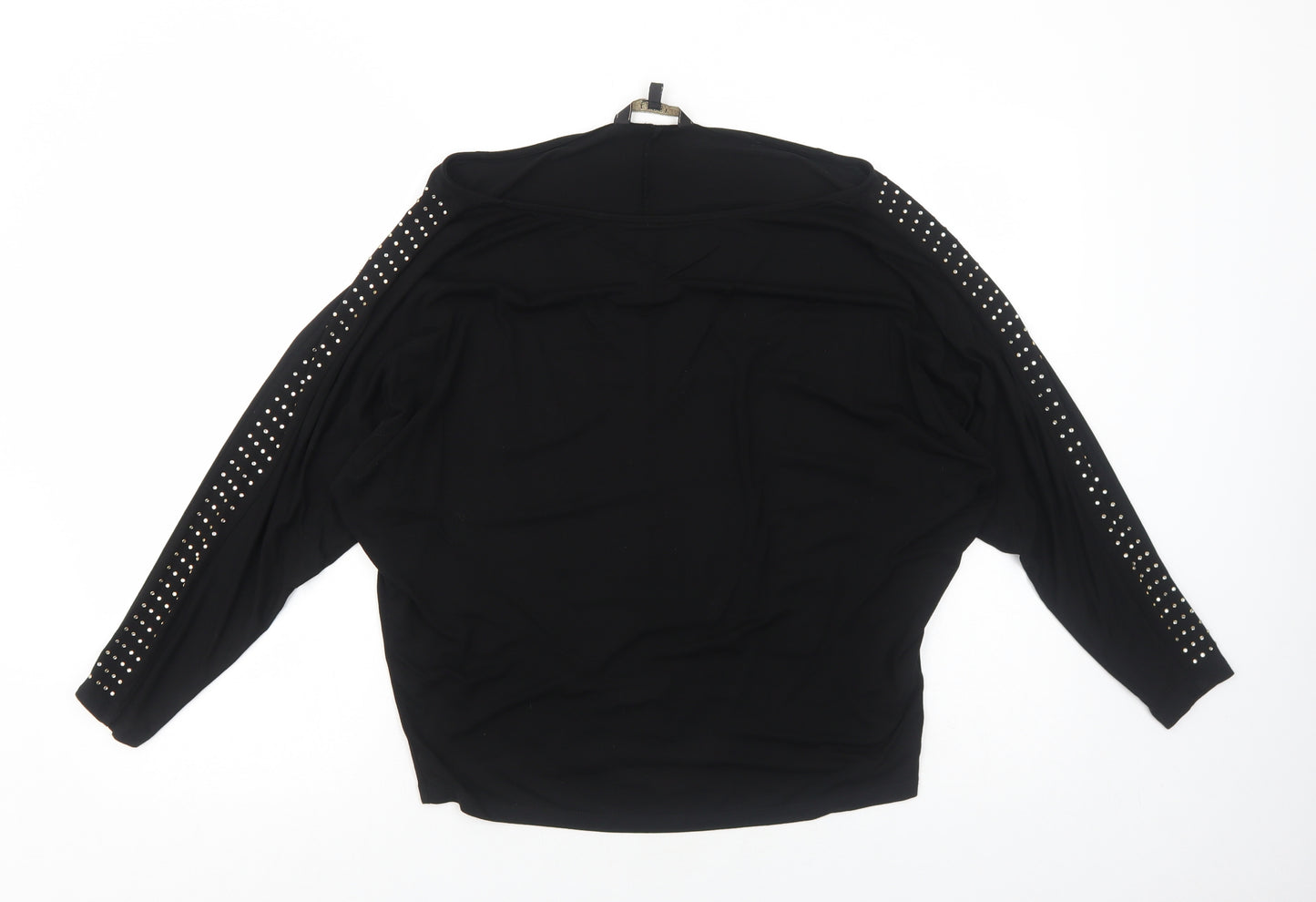 Lipsy Womens Black Viscose Basic Blouse Size 10 Round Neck