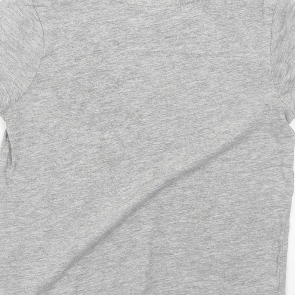 George Boys Grey Cotton Basic T-Shirt Size 2-3 Years Round Neck Pullover