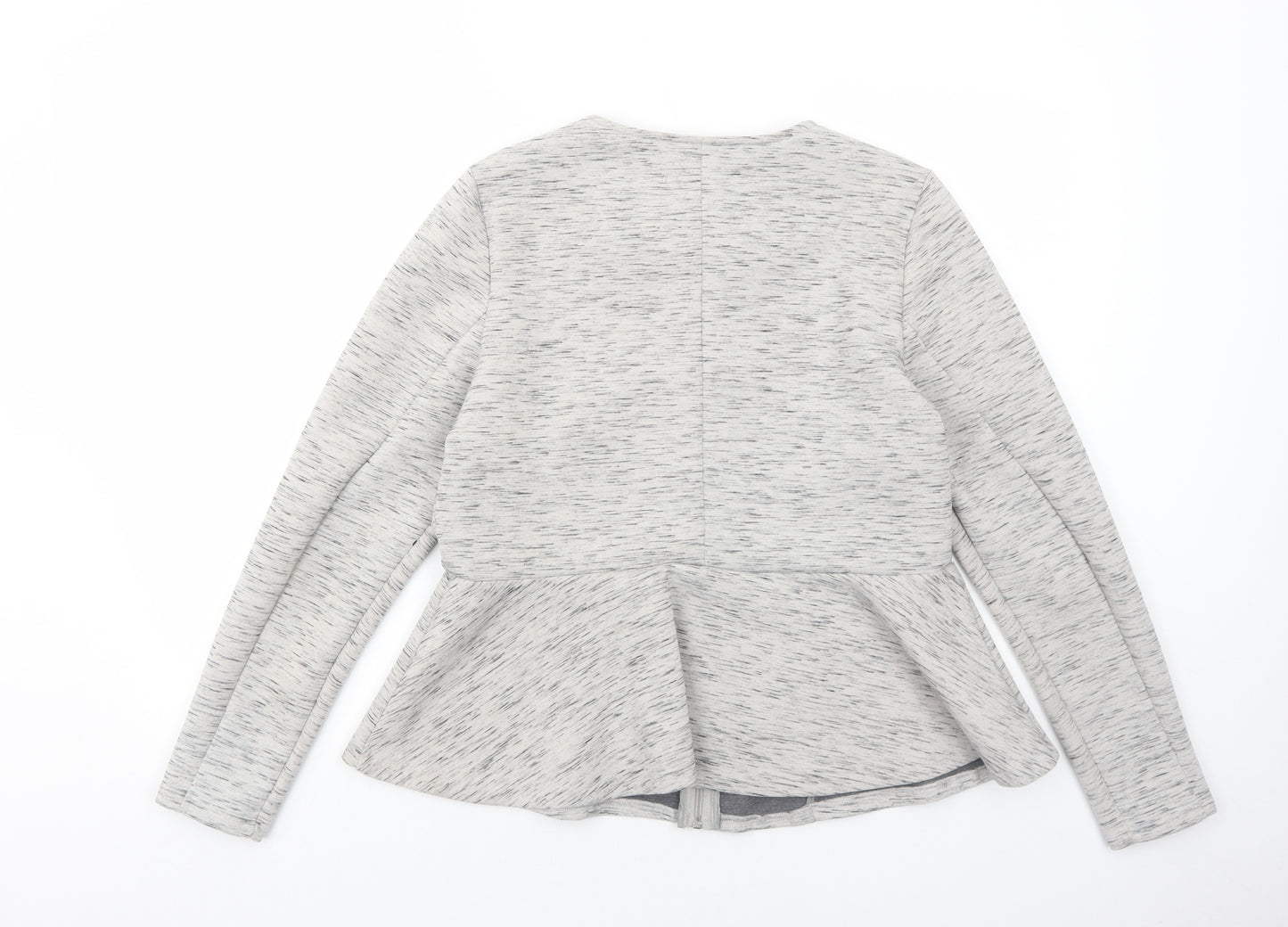 Papaya Womens Grey Jacket Blazer Size 18 Zip - Peplum