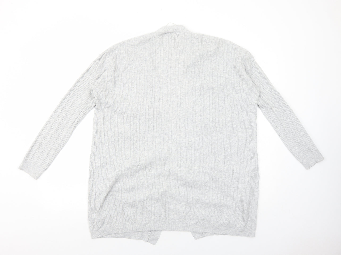 Papaya Womens Grey V-Neck Cotton Cardigan Jumper Size M