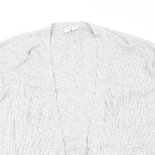 Papaya Womens Grey V-Neck Cotton Cardigan Jumper Size M