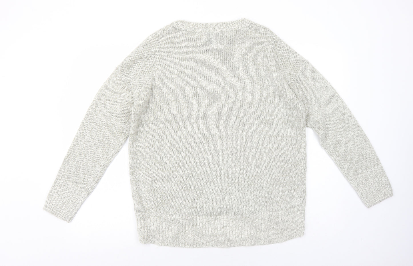 New Look Womens Grey Round Neck Acrylic Pullover Jumper Size M