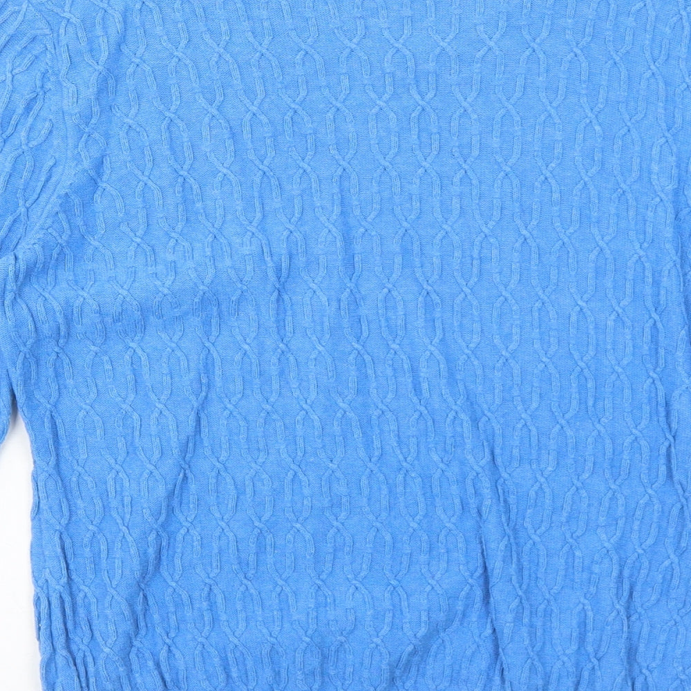 CC Womens Blue V-Neck Cotton Pullover Jumper Size XL