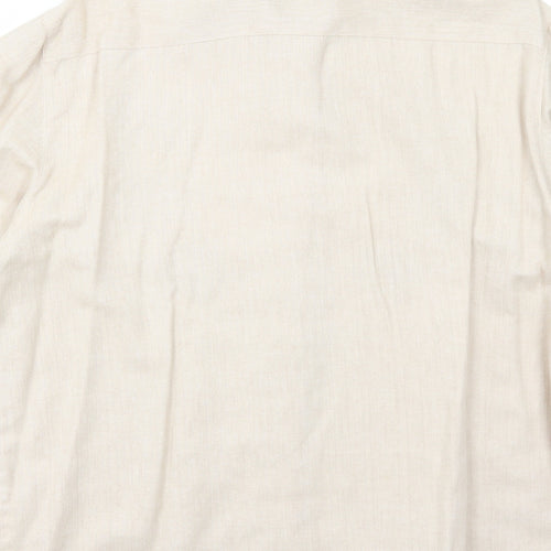 Damart Womens Beige Cotton Basic Button-Up Size 12 Collared