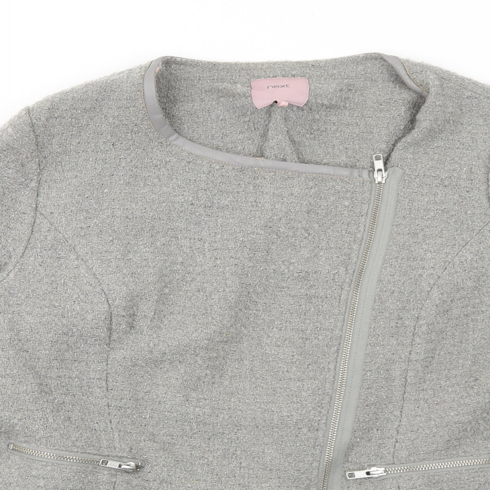 NEXT Womens Grey Jacket Size 16 Zip