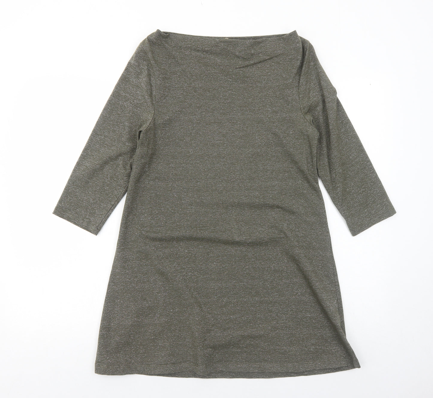 Topshop Womens Green Modal A-Line Size 12 Boat Neck Pullover