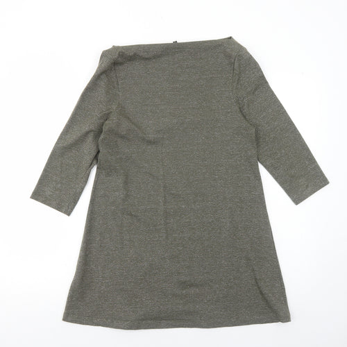 Topshop Womens Green Modal A-Line Size 12 Boat Neck Pullover