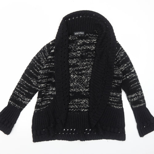 Joella Di Marco Womens Black Collared Acrylic Cardigan Jumper Size S
