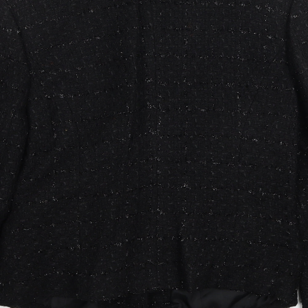 Ouiset Womens Black Jacket Blazer Size 10 Button
