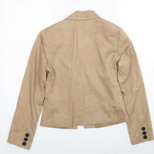George Womens Beige Cotton Jacket Blazer Size 8