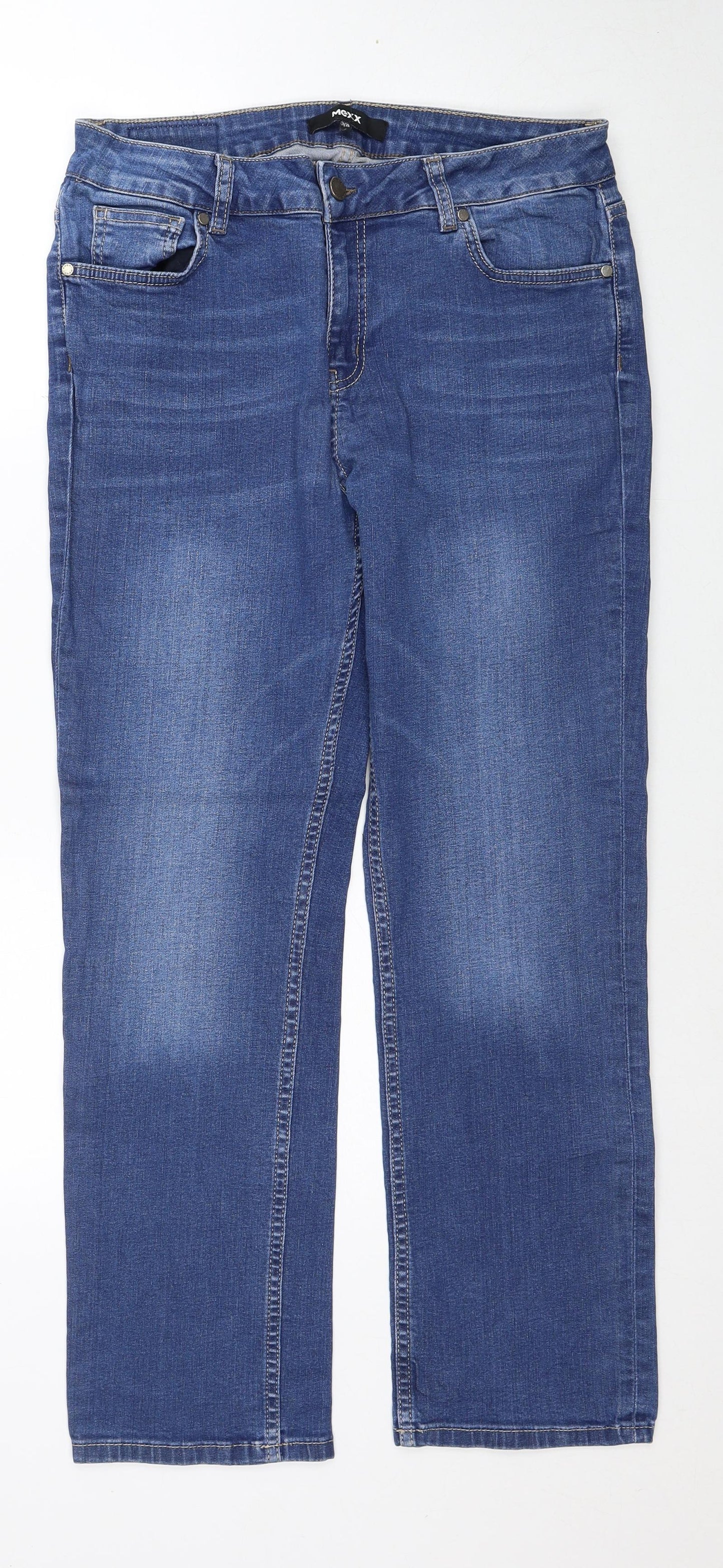 Mexx Mens Blue Cotton Straight Jeans Size 31 in L29 in Regular Zip