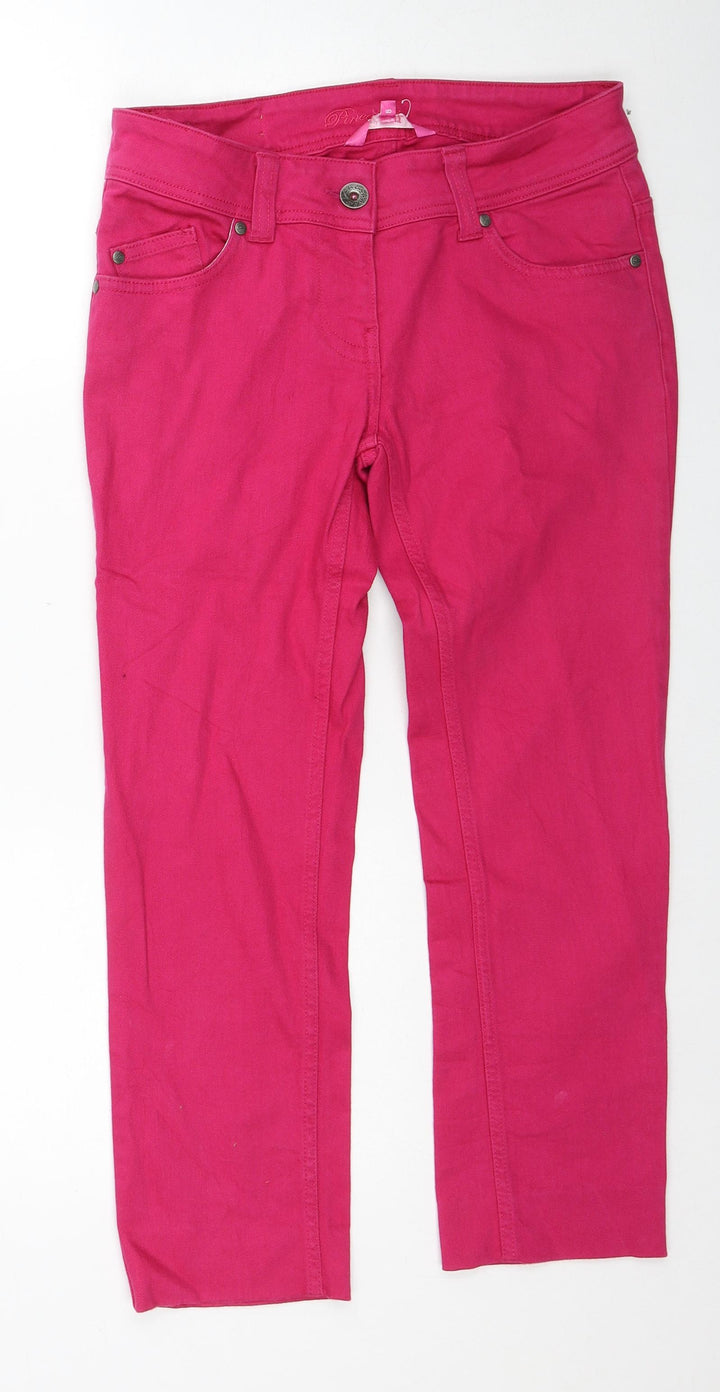 Pineapple Womens Pink Cotton Straight Jeans Size 8 Regular Zip