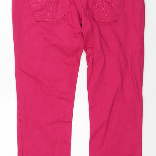 Pineapple Womens Pink Cotton Straight Jeans Size 8 Regular Zip