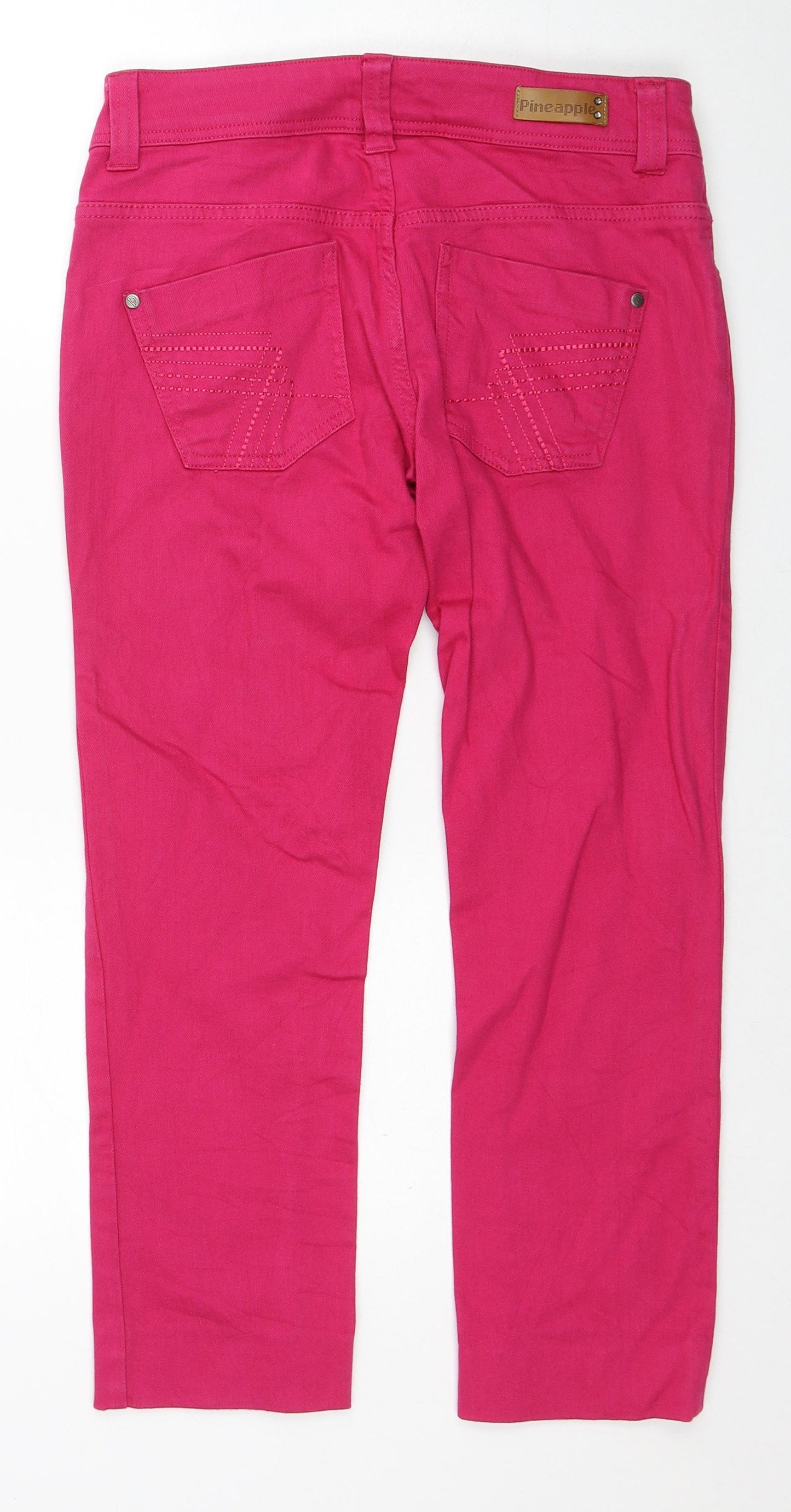 Pineapple Womens Pink Cotton Straight Jeans Size 8 Regular Zip